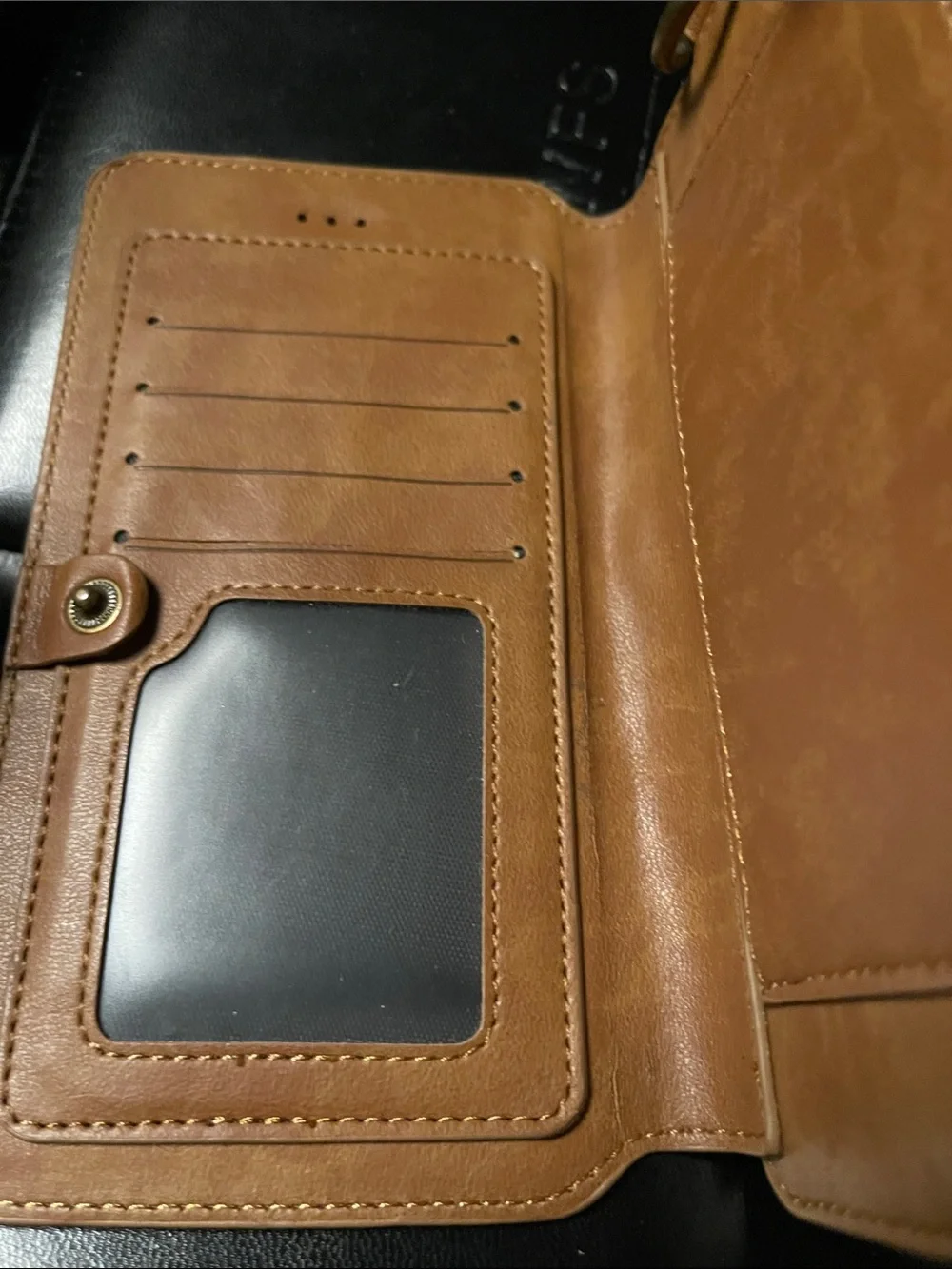 Flovent Tan/Brown Leather Zip CC card holder, Wallet and Phone Case